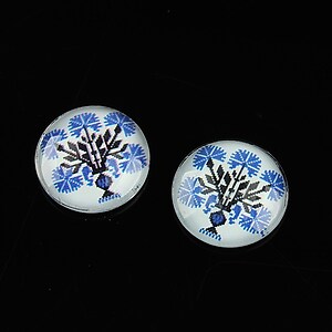 Cabochon sticla 16mm "Folclor" cod 1078