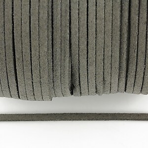 Snur suede (imitatie piele intoarsa) 3x1mm (5m) - gri inchis