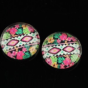 Cabochon sticla 20mm "Summer" cod 1098