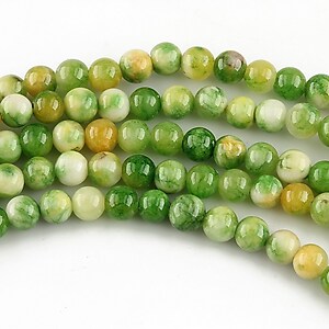 Persian jade sfere 4mm - verde - galben (10 buc.)