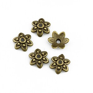 Capacele margele bronz 9x3mm