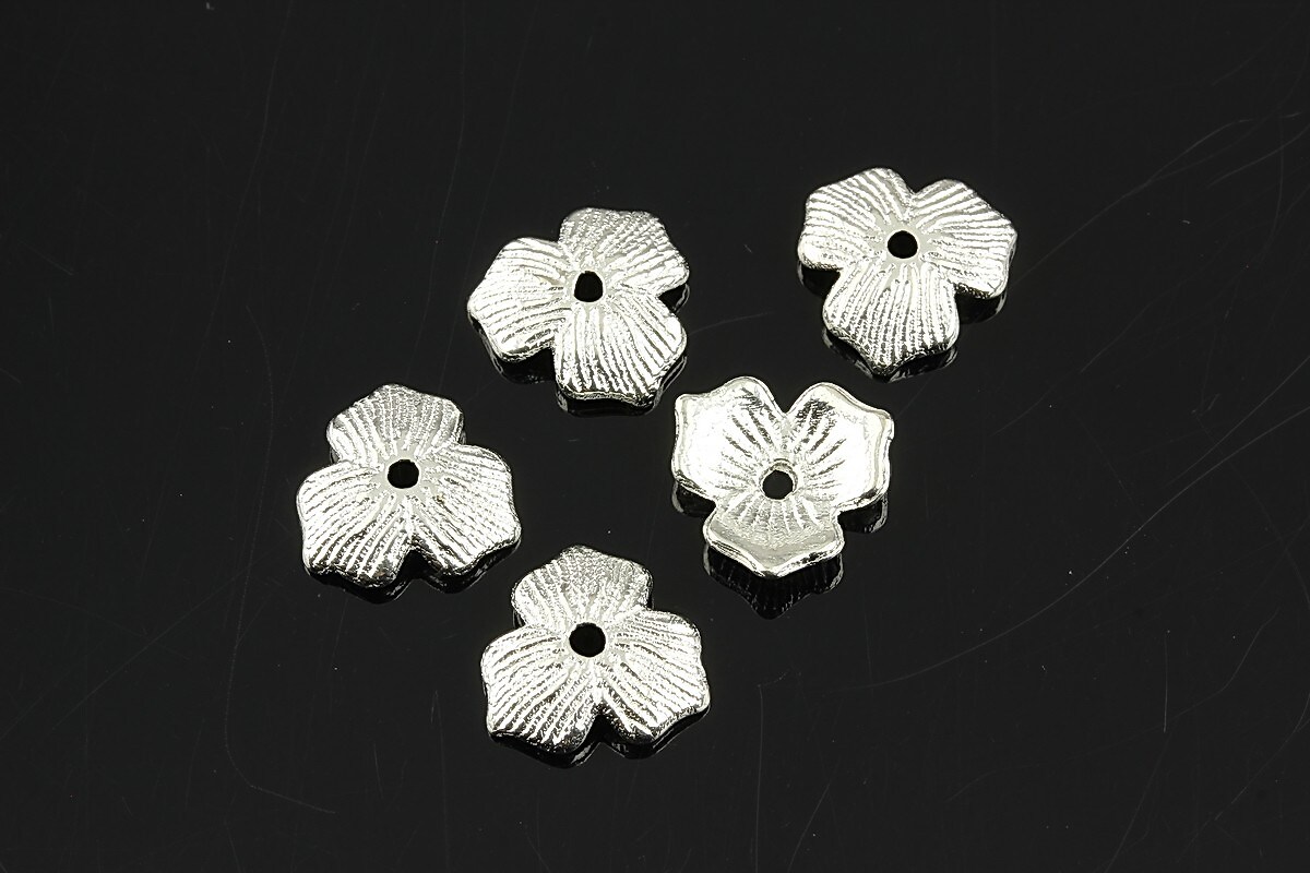 Capacele margele argintii 11x3mm