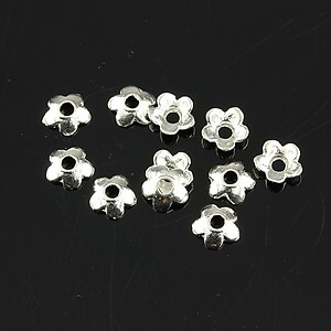 Capacele margele argintii 6x2mm