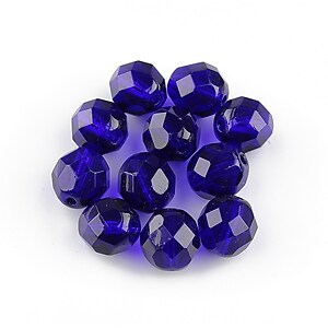 Margele fire polish 8mm  - Cobalt