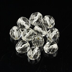 Margele fire polish 8mm  - Crystal - Silver-Lined