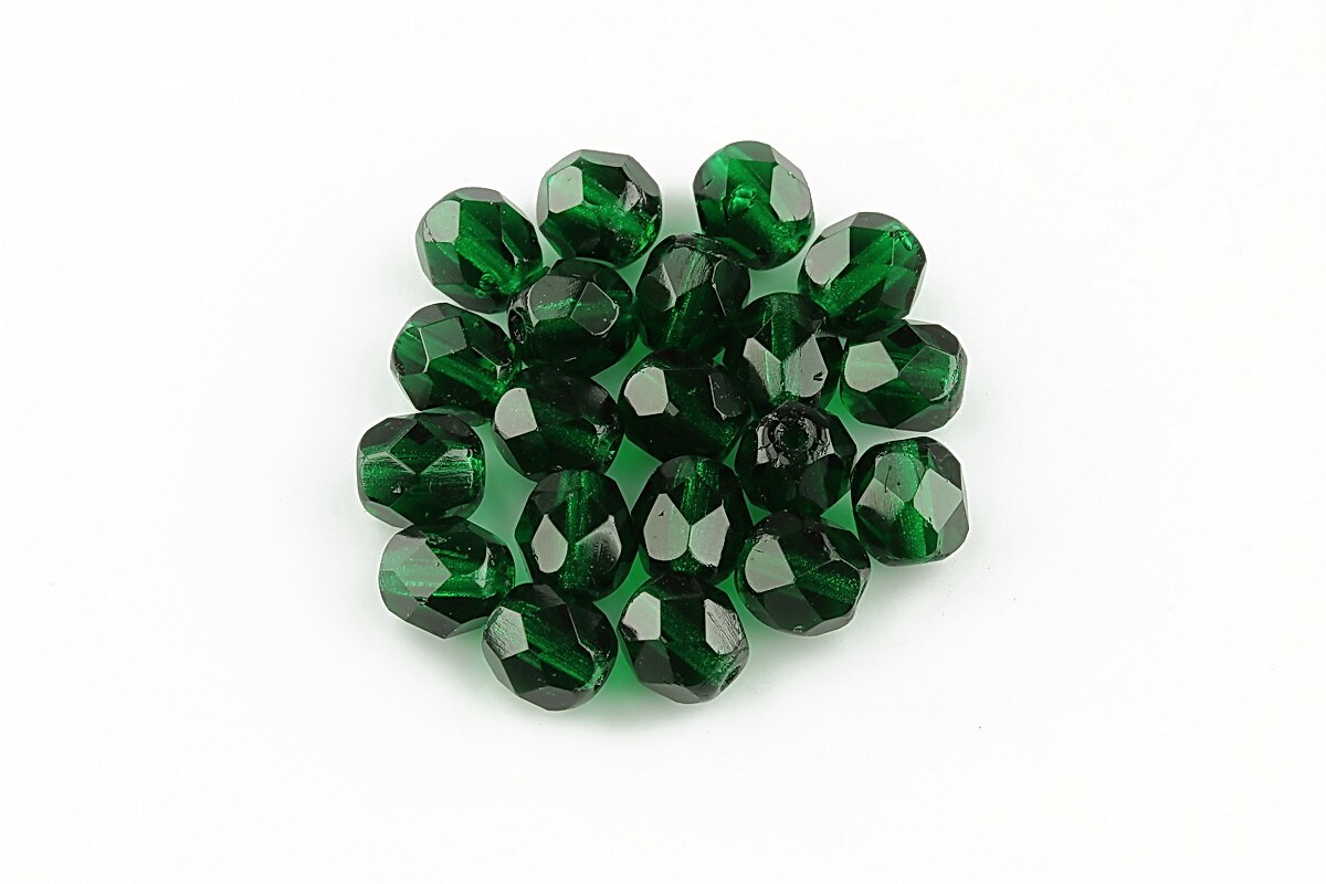 Margele fire polish 6mm - Dk Emerald