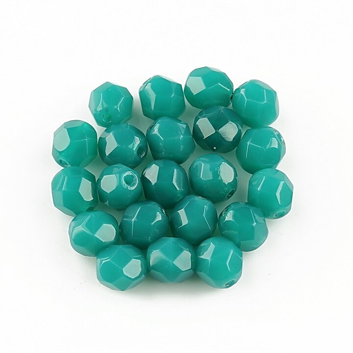 Margele fire polish 6mm - Alabaster Malachite Green