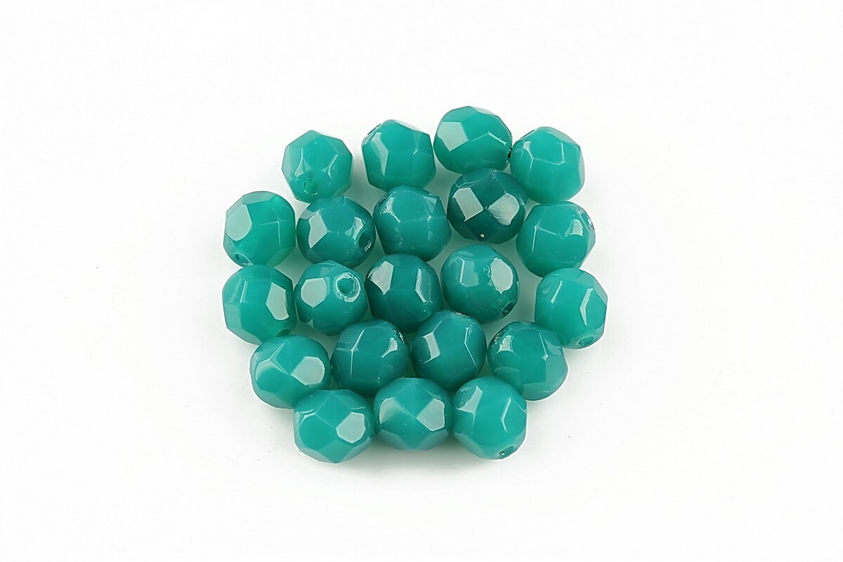 Margele fire polish 6mm - Alabaster Malachite Green