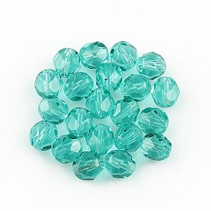 Margele fire polish 6mm - Teal