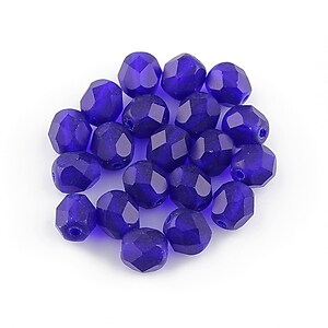 Margele fire polish 6mm - Matte - Cobalt