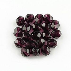 Margele fire polish 6mm - Dk Amethyst