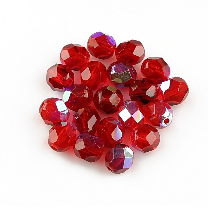 Margele fire polish 6mm - Siam Ruby AB