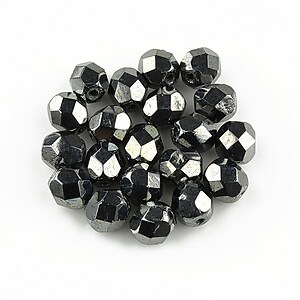 Margele fire polish 6mm - Hematite