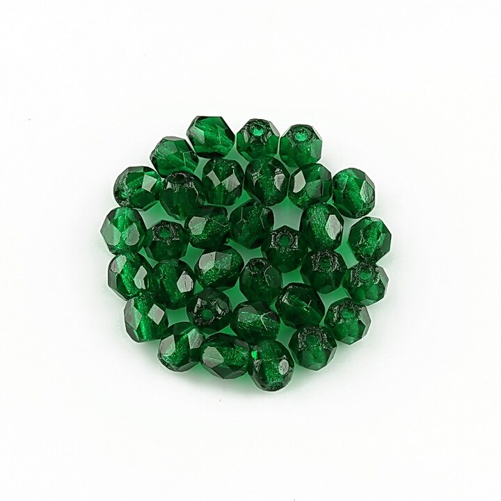 Margele fire polish 4mm (10 buc.) - Dk Emerald