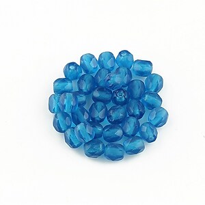 Margele fire polish 4mm (10 buc.) - Matte - Capri Blue