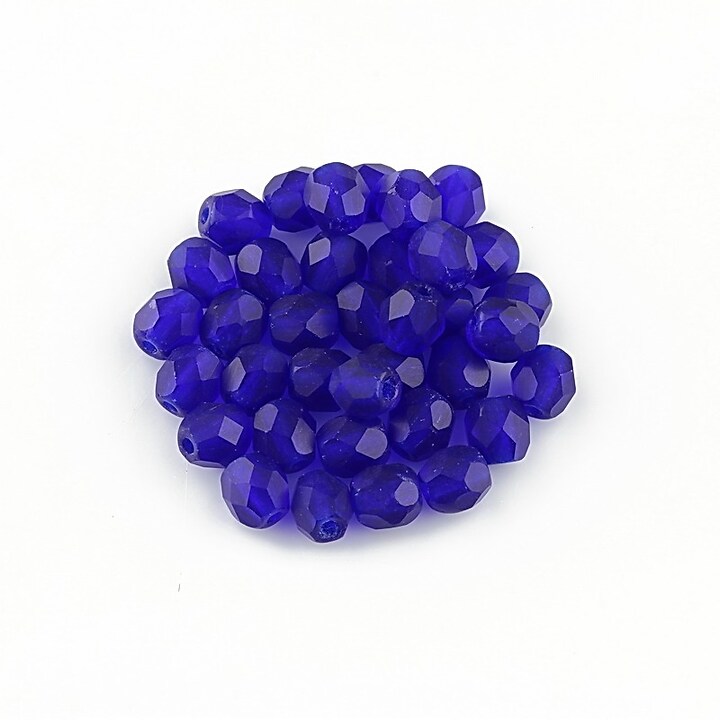 Margele fire polish 4mm (10 buc.) - Matte - Cobalt