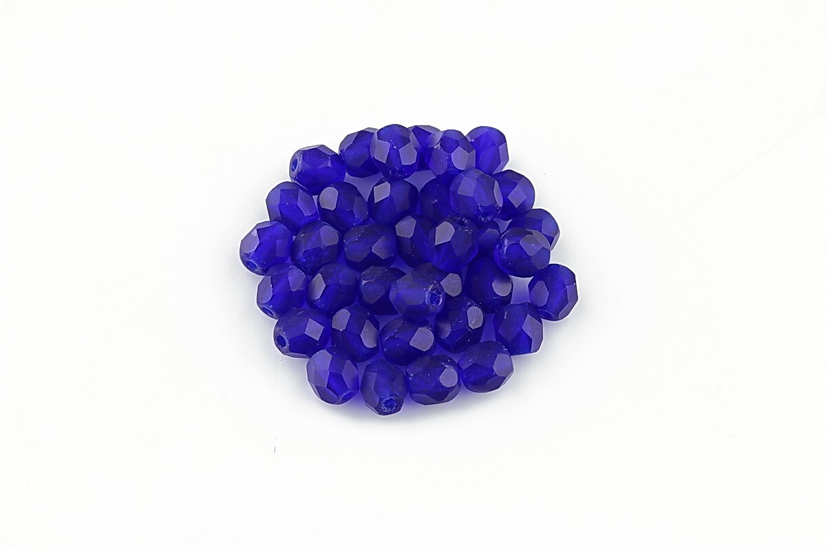 Margele fire polish 4mm (10 buc.) - Matte - Cobalt