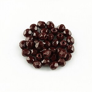 Margele fire polish 4mm (10 buc.) - Opaque Cocoa Brown