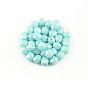 Margele fire polish 4mm (10 buc.) - Powdery - Pastel Turquoise