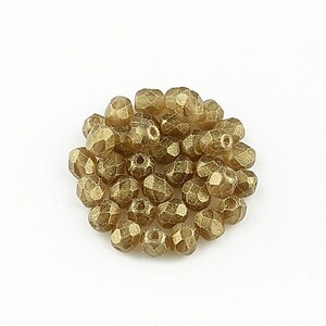 Margele fire polish 4mm (10 buc.) - Sueded Gold Smoky Topaz