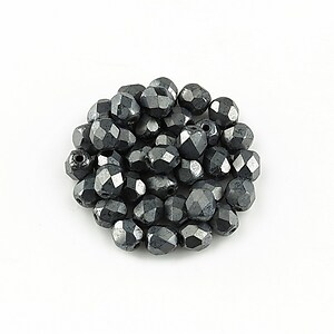 Margele fire polish 4mm (10 buc.) - Matte - Hematite