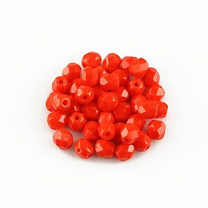 Margele fire polish 4mm (10 buc.) - Opaque Lt Red