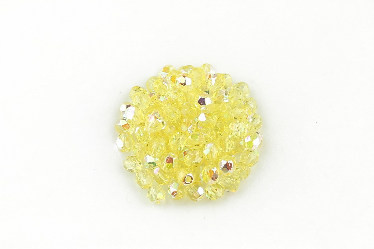 Margele fire polish 3mm (10 buc.) - Citrine Yellow AB