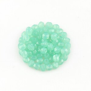 Margele fire polish 3mm (10 buc.) - Milky Aquamarine