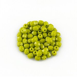 Margele fire polish 3mm (10 buc.) - Opaque Olivine