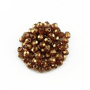 Margele fire polish 3mm (10 buc.) - Topaz/Bronze