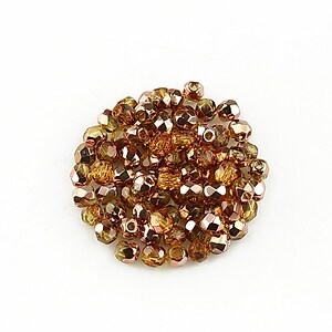 Margele fire polish 3mm (10 buc.) - Copper - Med Topaz