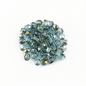 Margele fire polish 3mm (10 buc.) - Bronze Iris - Aquamarine