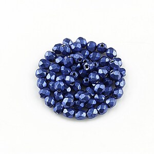 Margele fire polish 3mm (10 buc.) - Saturated Metallic Lapis Blue