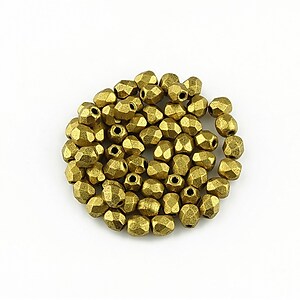 Margele fire polish 3mm (10 buc.) - Matte - Metallic Aztec Gold