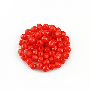 Margele fire polish 3mm (10 buc.) - Opaque Lt Red