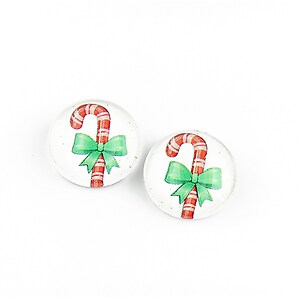 Cabochon sticla 14mm "Christmas" cod 1225