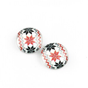 Cabochon sticla 14mm "Folclor" cod 1236