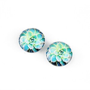 Cabochon sticla 14mm "Cactus" cod 1247