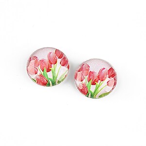 Cabochon sticla 14mm "Martisor" cod 1260