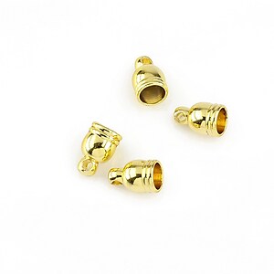 Capat de snur auriu placat 9x5,5mm, interior 4mm