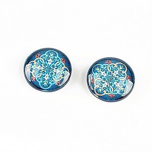 Cabochon sticla 14mm "Arabesque" cod 1305