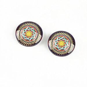 Cabochon sticla 14mm "Arabesque" cod 1306