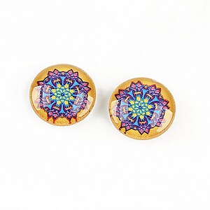 Cabochon sticla 14mm "Arabesque" cod 1311