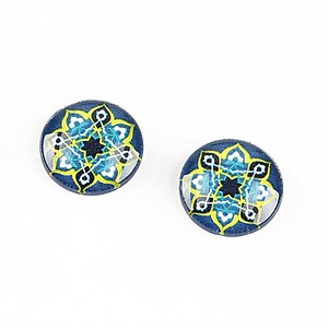 Cabochon sticla 14mm "Arabesque" cod 1313