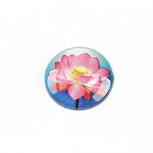 Cabochon sticla 20mm "Lotus" cod 1316