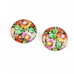 Cabochon sticla 16mm "Folk" cod 1329