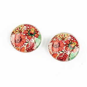 Cabochon sticla 16mm "Folk" cod 1330