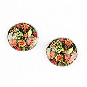 Cabochon sticla 16mm "Folk" cod 1332