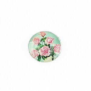 Cabochon sticla 16mm "Flowers" cod 1346