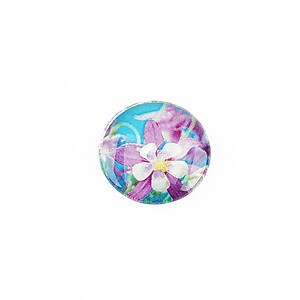 Cabochon sticla 16mm "Flowers" cod 1363